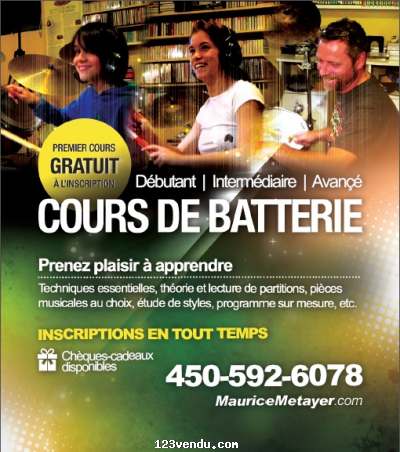 Annonces classees img:preview COURS DE MUSIQUE ( Batterie / drum )