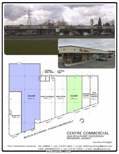 Annonces classees img:preview ** Espace commercial à louer - 5840 Taschereau, Brossard **