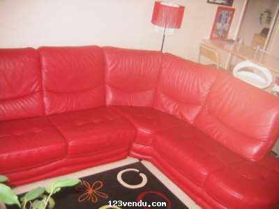 Annonces classees img:preview Super Canapé cuir vachette rouge      